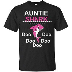 Auntie Shark Doo Doo Doo Men's Black T Shirt Size S to Gift Funny Tee Shirt Auntie Shark Doo Doo Doo Men's Black T Shirt Size S to Gift Funny Tee Shirt
