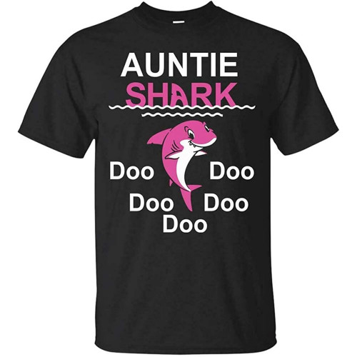 Auntie Shark Doo Doo Doo Men's Black T Shirt Size S to Gift Funny Tee Shirt Auntie Shark Doo Doo Doo Men's Black T Shirt Size S to Gift Funny Tee Shirt
