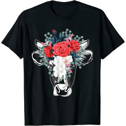 Farm Animal Nature Flower Gift Cow Cool Style Mens T-Shirt Black Unisex Mens Tees S Farm Animal Nature Flower Gift Cow Cool Style Mens T-Shirt Black Unisex Mens Tees S