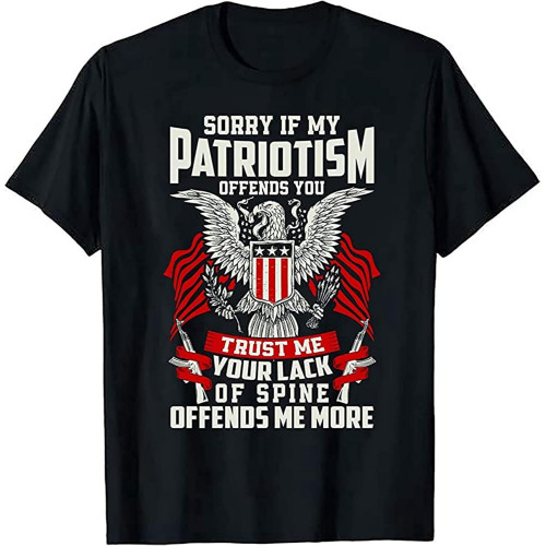 Men's USA American Patriot Land of Free Brave Patriot Flag Allegiance T-Shirt Men's USA American Patriot Land of Free Brave Patriot Flag Allegiance T-Shirt