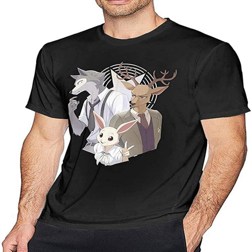 Fashion Mens Tee BEASTARS Round Neck Tshirt