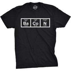 Mens The Chemistry of Bacon T Shirt Funny Nerdy Graphic Periodic Table Science