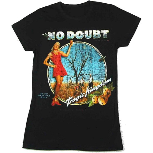 Men' No Doubt Distressed Tragic Kingdom Girls Juniors Black T Shirt New Black Men' No Doubt Distressed Tragic Kingdom Girls Juniors Black T Shirt New Black