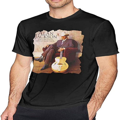 Alan Jackson T Shirt Men's Cotton Crew Neck Comfort Short Sleeve Graphic Tees Alan Jackson T Shirt Men's Cotton Crew Neck Comfort Short Sleeve Graphic Tees