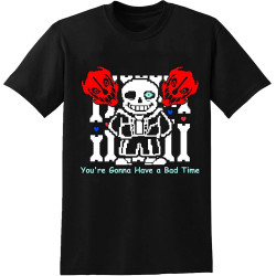 Undertale Sans Have A Bad Time Printed Tee Graphic T-Shirt Funny Shirt for Mens Unisex Tee Black Size Small Undertale Sans Have A Bad Time Printed Tee Graphic T-Shirt Funny Shirt for Mens Unisex Tee Black Size Small