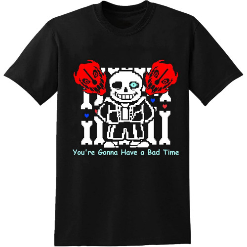 Undertale Sans Have A Bad Time Printed Tee Graphic T-Shirt Funny Shirt for Mens Unisex Tee Black Size Small Undertale Sans Have A Bad Time Printed Tee Graphic T-Shirt Funny Shirt for Mens Unisex Tee Black Size Small