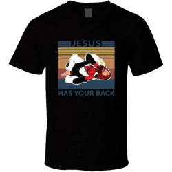 Jiu Jitsu Yesus Black T-Shirt Graphic Tee for Men