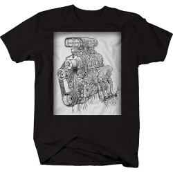 Men' Big Block Garage Art V8 Supercharger Racing Motor Hotrod T Shirt
