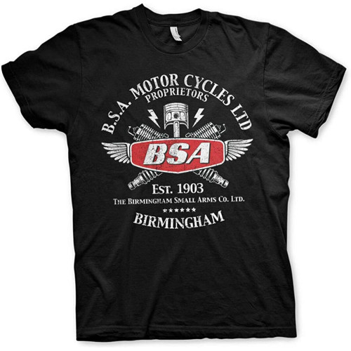 BSA Vintage Motorcycles Birmingham Motorbike Tee T Shirt Mens Unisex BSA Vintage Motorcycles Birmingham Motorbike Tee T Shirt Mens Unisex