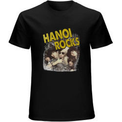 Hanoi Rocks Mens T Shirt Retro 1980S Heavy Metal Vintage Glam Rock Gray Graphic Tee Hanoi Rocks Mens T Shirt Retro 1980S Heavy Metal Vintage Glam Rock Gray Graphic Tee
