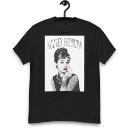 Men' AudreyHepburnRetroTattooTShirtShortSleeveteeHeavyweighttee