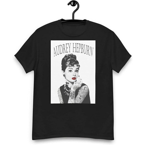Men' AudreyHepburnRetroTattooTShirtShortSleeveteeHeavyweighttee