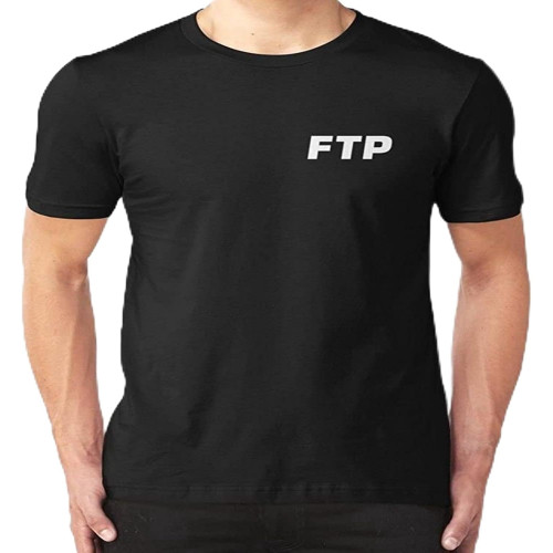 FTP Logo Black Tee Shirt Mens Round Neck Short Sleeves Bottoming T Shirt FTP Logo Black Tee Shirt Mens Round Neck Short Sleeves Bottoming T Shirt