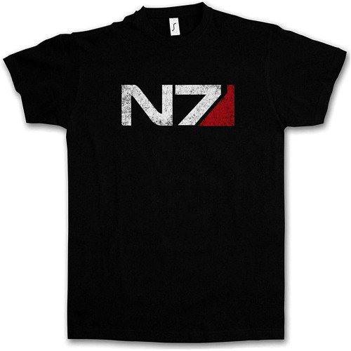 Men T-Shirt Mass Commander Shepard Cerberus Pc Game Effect T Shirt