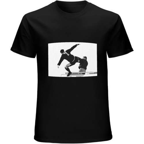 Eric Cantona Kick Unisex T-Shirt Top Black Mens Tee
