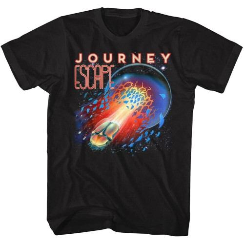 Journey Escape Album Cover Men's T Shirt Rock Band Concert Music Merch Black Journey Escape Album Cover Men's T Shirt Rock Band Concert Music Merch Black
