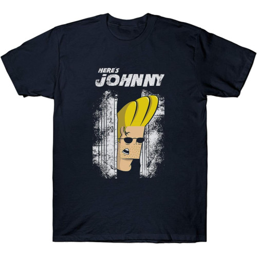 Johnny Bravo T Shirt Here's Johnny Parody Black Johnny Bravo T Shirt Here's Johnny Parody Black
