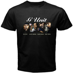 G-Unit East Coast Rappers Men T Shirt Graphic Tee Printed Top for Mens Black XL
