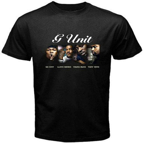 G-Unit East Coast Rappers Men T Shirt Graphic Tee Printed Top for Mens Black XL