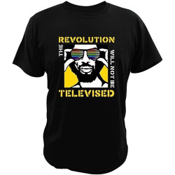 GATAN The Revolution Will Not Be Televised T Shirt Gil -Heron Tshirt Rap Hip EU Size Cotton Breathable Cloth Cover Print Camiseta Black GATAN The Revolution Will Not Be Televised T Shirt Gil -Heron Tshirt Rap Hip EU Size Cotton Breathable Cloth Cover Print Camiseta Black