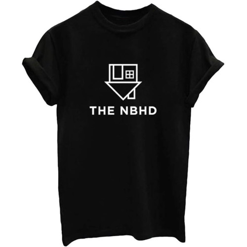 The NBHD Fashion Men T Shirt Neighbourhood Letter Print Shirt Short Sleeve Tee Black The NBHD Fashion Men T Shirt Neighbourhood Letter Print Shirt Short Sleeve Tee Black