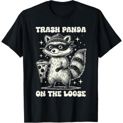 Funny Trash Panda On The Loose Raccoon Pizza Lover T-Shirt Funny Trash Panda On The Loose Raccoon Pizza Lover T-Shirt