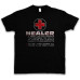 Men' Healer Role T-Shirt Fun Gamer Gaming Admin Symbol Computer Scientist Raid RPG Black