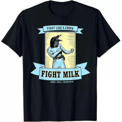 Fight Funny Milk T-Shirt Black