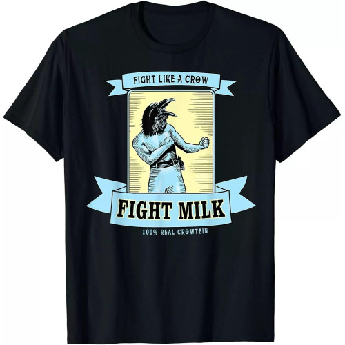 Fight Funny Milk T-Shirt Black Fight Funny Milk T-Shirt Black