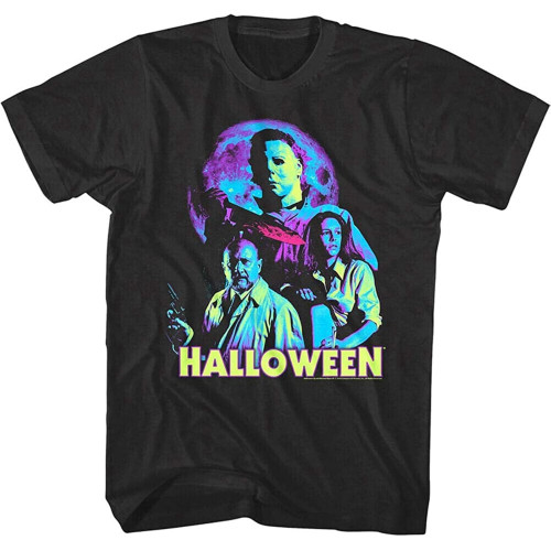 Halloween Neon Moon Men's T Shirt Horror Movie Ensemble Michael Myers Killer Black Halloween Neon Moon Men's T Shirt Horror Movie Ensemble Michael Myers Killer Black