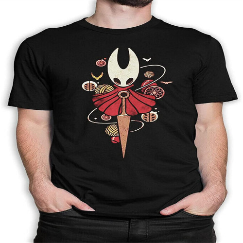 Hollow Knight Silksong Mens T-Shirt, Video Game Tee Black Hollow Knight Silksong Mens T-Shirt, Video Game Tee Black