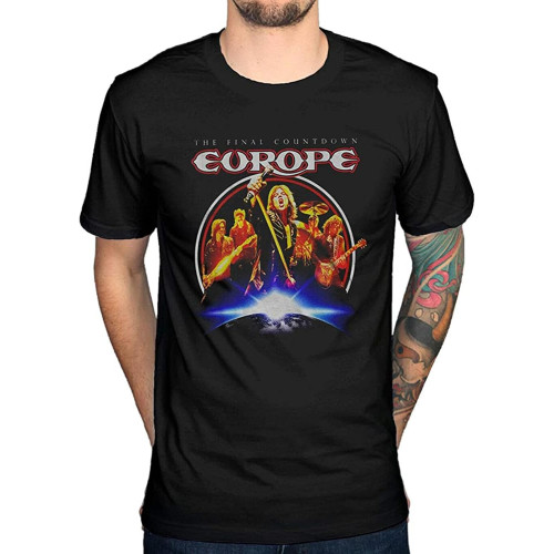 Europe The Final Countdown T-Shirt Wings of Tomorrow Walk The Earth Tee Black