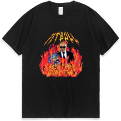 Heavy Metal Pitbull with Flames Men T Shirt Men Women Mr. Worldwide Gives Done That Tee Shirt Fashion Hip Hop Black T Shirt Black S
