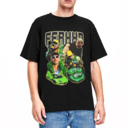 Feid Ferxxo Mor Green Bootleg Merchandise Shirts Men Women Cool Pure Cotton Tees Crew Neck Short Sleeve Plus Cloth