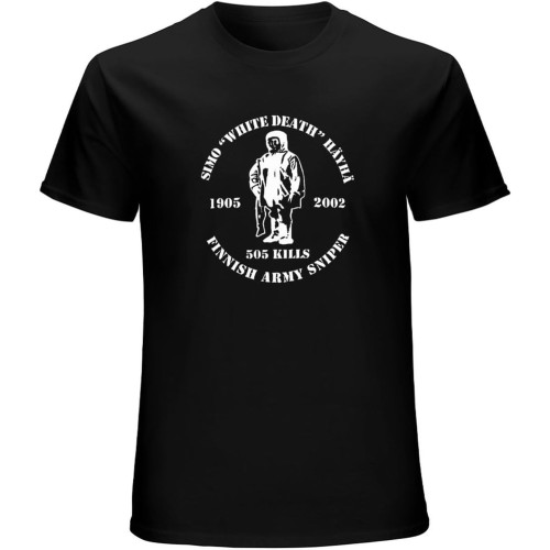 The White Death Simo Hayha Finnish Finland Army World War 2 Sniper Mens T Shirts Shirt The White Death Simo Hayha Finnish Finland Army World War 2 Sniper Mens T Shirts Shirt
