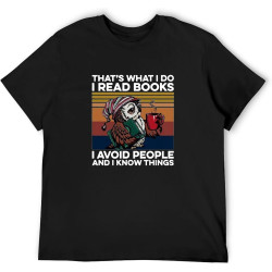 Funny Owl That's What I Do Read Books Avoid People Know Things Retro Men T-Shirt Funny Owl That's What I Do Read Books Avoid People Know Things Retro Men T-Shirt