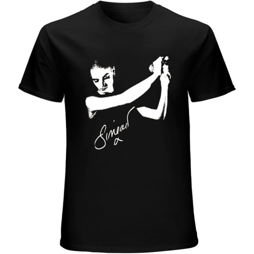 Men's Sinead O'Connor Signature T-Shirt Sinead O Connor Shirt Black Men's Sinead O'Connor Signature T-Shirt Sinead O Connor Shirt Black