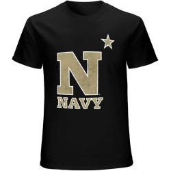 Us Naval Academy Navy Midshipmen Distressed Primary T-Shirt Black Us Naval Academy Navy Midshipmen Distressed Primary T-Shirt Black