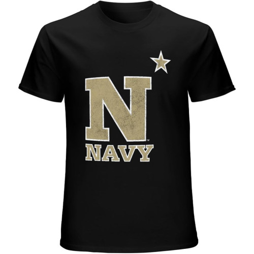 Us Naval Academy Navy Midshipmen Distressed Primary T-Shirt Black Us Naval Academy Navy Midshipmen Distressed Primary T-Shirt Black