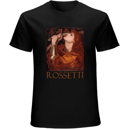 Joan of Arc by Dante Gabriel Rossetti T-Shirt Unisex Gift Men's Tees Black Joan of Arc by Dante Gabriel Rossetti T-Shirt Unisex Gift Men's Tees Black