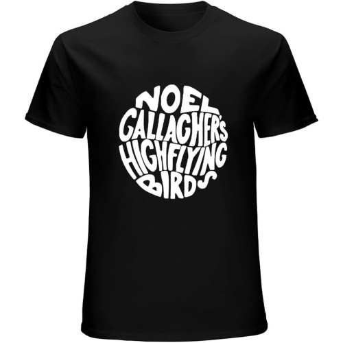 Men's EKUZ Noel Gallagher Logo T-Shirt Music Retro Rock Band Song Lover Gift Black Men's EKUZ Noel Gallagher Logo T-Shirt Music Retro Rock Band Song Lover Gift Black