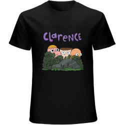 Clarence Cartoon Characters T-Shirt Men Unisex Tees Black Clarence Cartoon Characters T-Shirt Men Unisex Tees Black