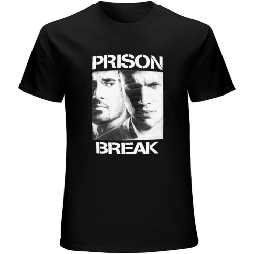 Prison Break Wentworth Miller and Dominic Purcel T-Shirt for Men Summer Short Sleeve Cotton Plus Size Custom Team Tee 4XL 5XL 6X Black Prison Break Wentworth Miller and Dominic Purcel T-Shirt for Men Summer Short Sleeve Cotton Plus Size Custom Team Tee 4XL 5XL 6X Black