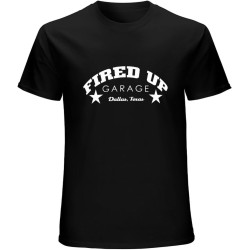 Fired Up Garage Adult Mens T-Shirt Black