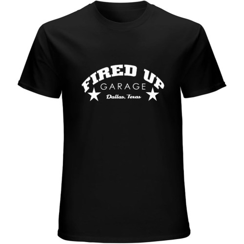 Fired Up Garage Adult Mens T-Shirt Black