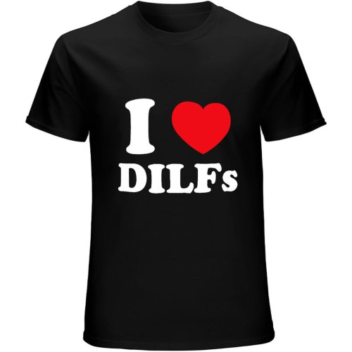 I Love Heart DILFs and Mature Sexy Men T-Shirt Black
