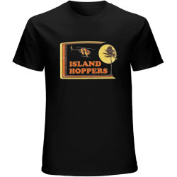 Men's Island Hoppers Hawaii T-Shirt - Tom TV Selleck Thomas Retro Cult Magnum T-Shirt Black