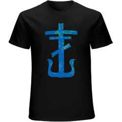 Frank Iero Blue Cross Mens T Shirt (Black) Black