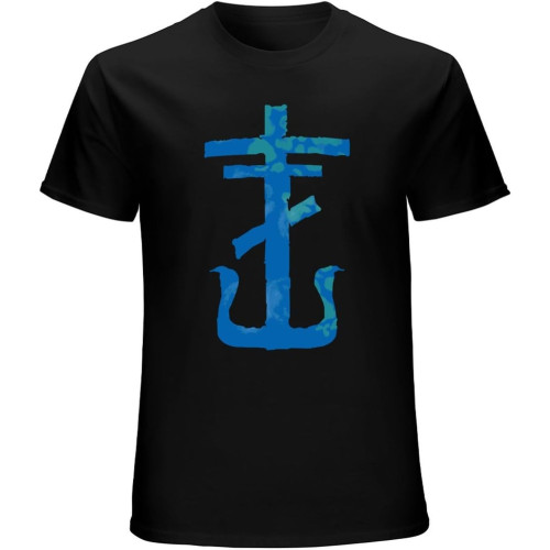 Frank Iero Blue Cross Mens T Shirt (Black) Black Frank Iero Blue Cross Mens T Shirt (Black) Black