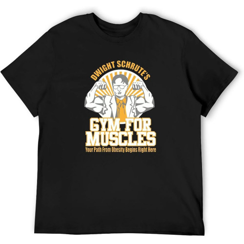 Dwight Schrute'S Gym for Muscles Unisex T-Shirts Graphic Print Mens Black Tee Shirt Dwight Schrute'S Gym for Muscles Unisex T-Shirts Graphic Print Mens Black Tee Shirt